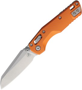 Microtech Standard Issue MSI Mini Ram-Lok Pocket Knife Stonewash Orange - MCT210M10FLOR